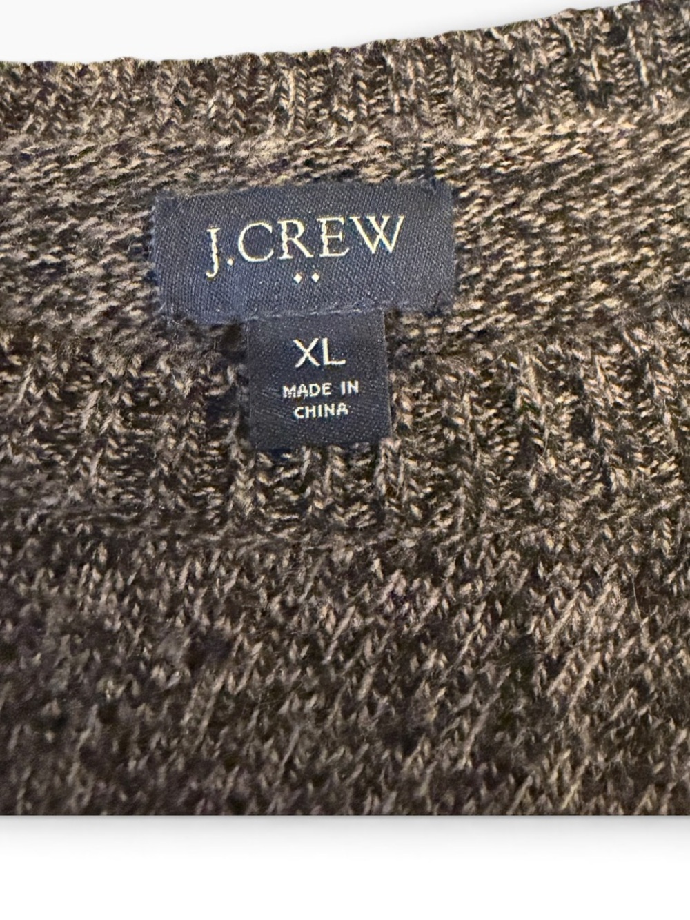 J. Crew Men's Marled Brown Crewneck Sweater - Picture 3 of 4